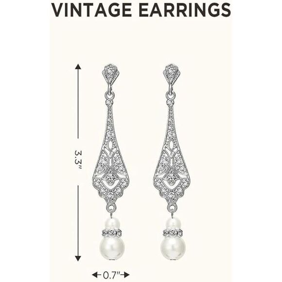 🤍✨ 6PCS 1920s White Accessories Flapper Great Gatsby Retro Costume Set NEW - Picture 3 of 14